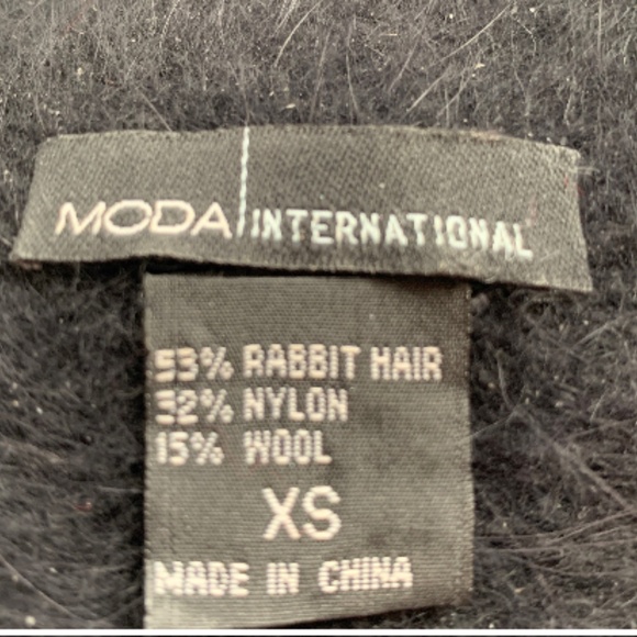 Moda International Black Rabbit Fur Sweater XS Victorias Secret - Picture 4 of 6